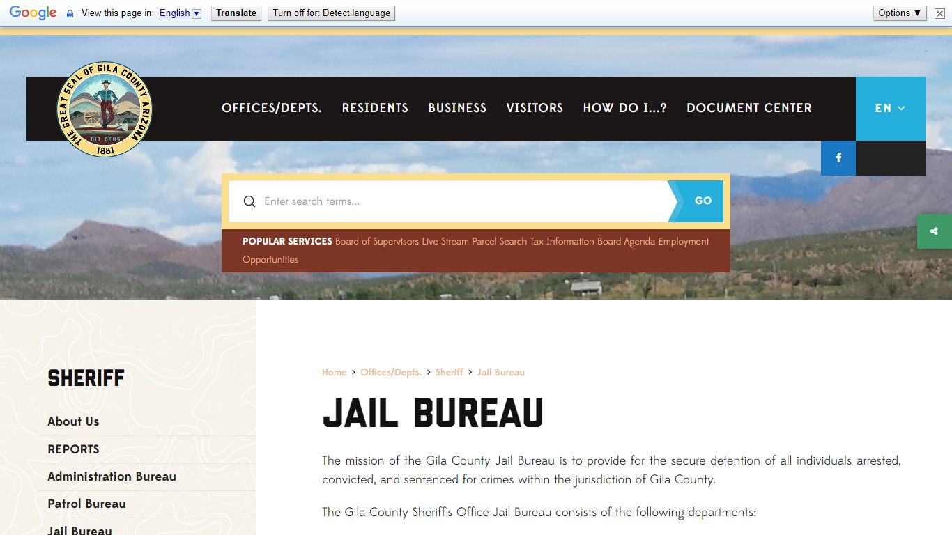 GIla County Sheriff Jail Bureau