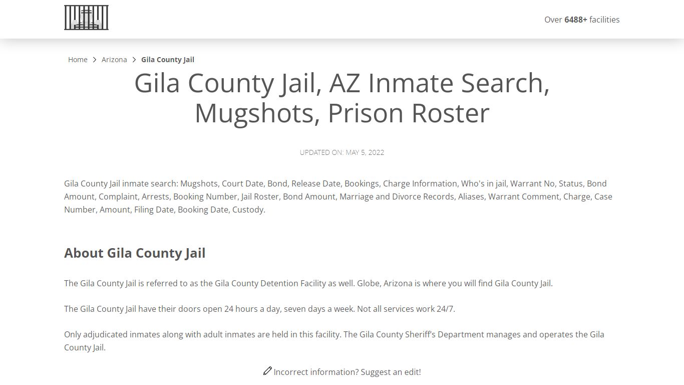 Gila County Jail, AZ Inmate Search, Mugshots, Prison ...